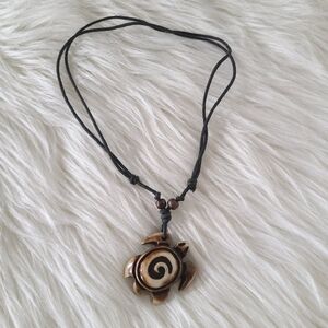 Turtle Pendant Necklace - Black and Brown